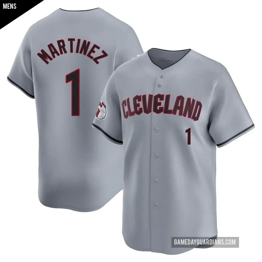 Men's Cleveland Guardians ＃1 Angel Martinez Limited Gray Road Jersey