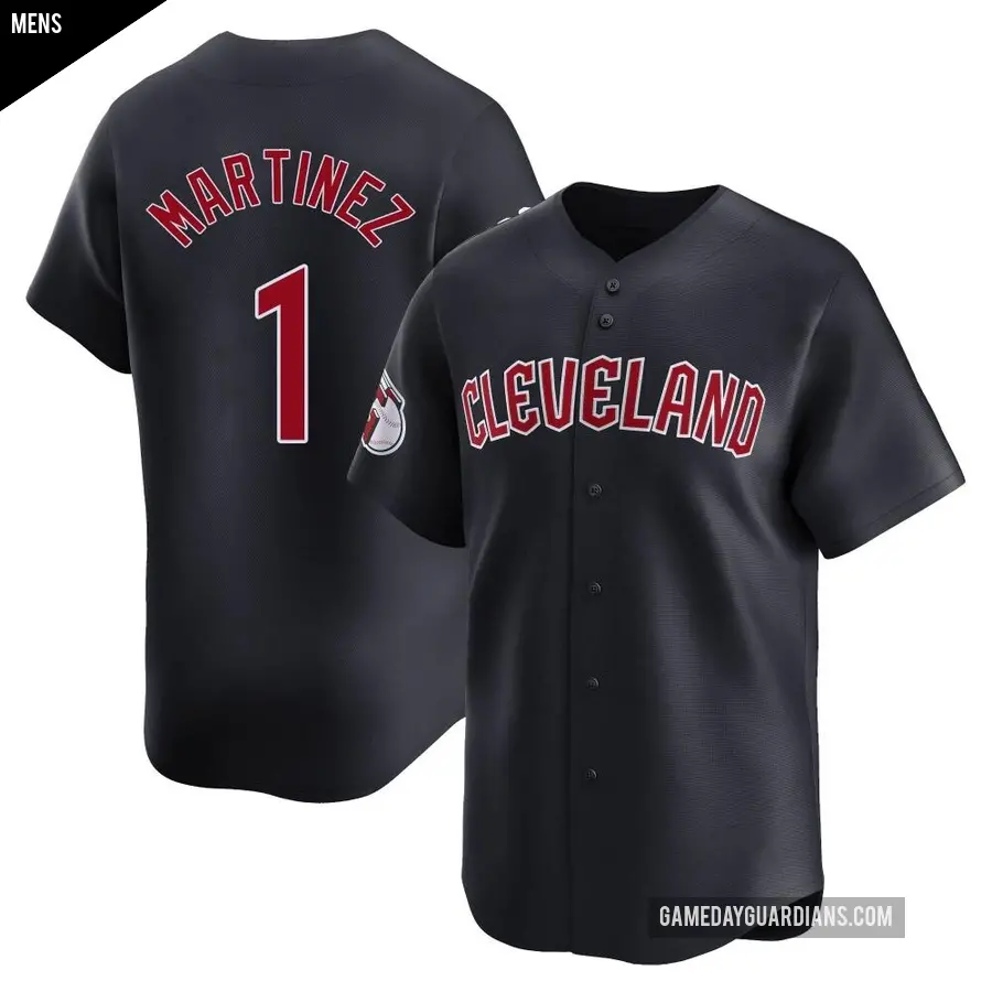 Men's Cleveland Guardians ＃1 Angel Martinez Limited Navy Alternate Jersey