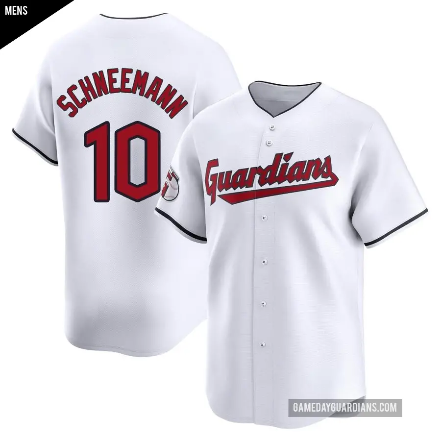 Men's Cleveland Guardians ＃10 Daniel Schneemann Limited White Home Jersey