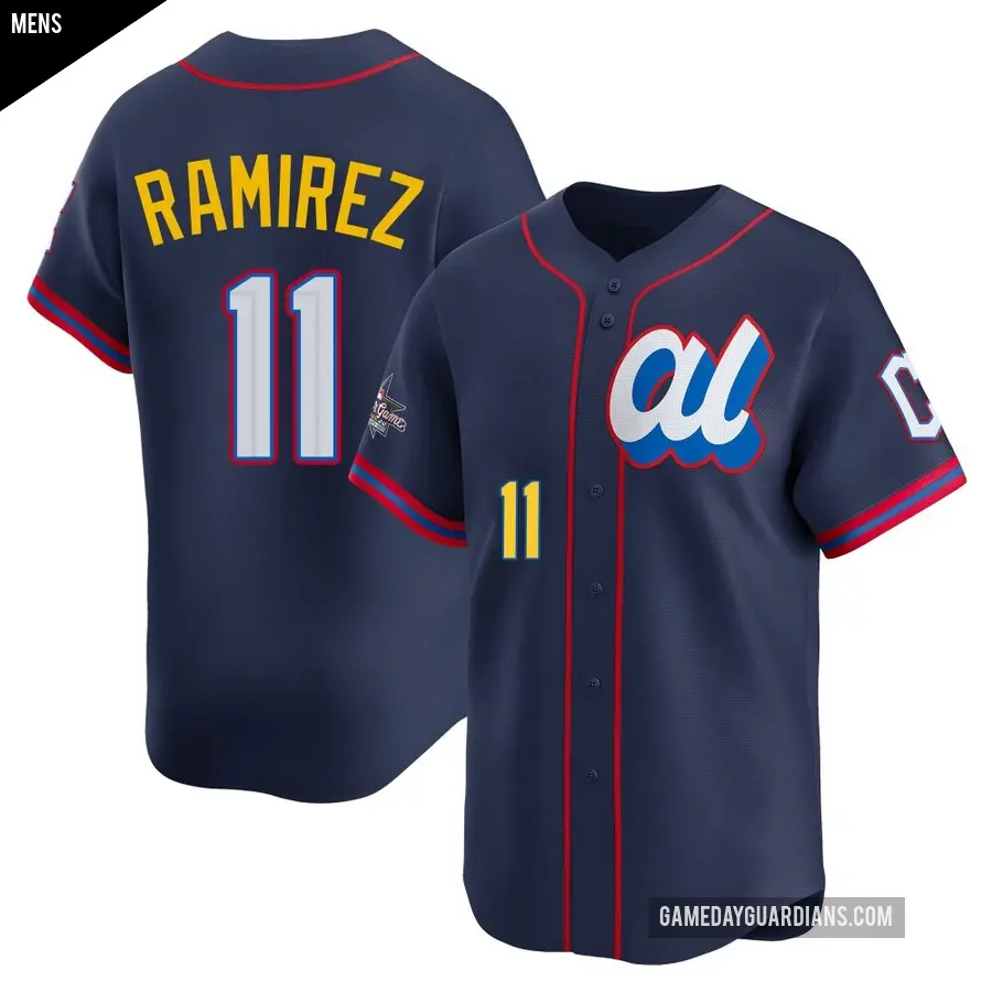 Men's Cleveland Guardians ＃11 Jose Ramirez Limited Navy American League 2025 All-Star Edition Jersey