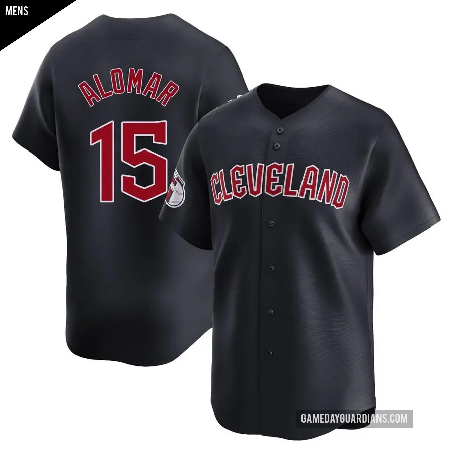 Men's Cleveland Guardians ＃15 Sandy Alomar Limited Navy Alternate Jersey