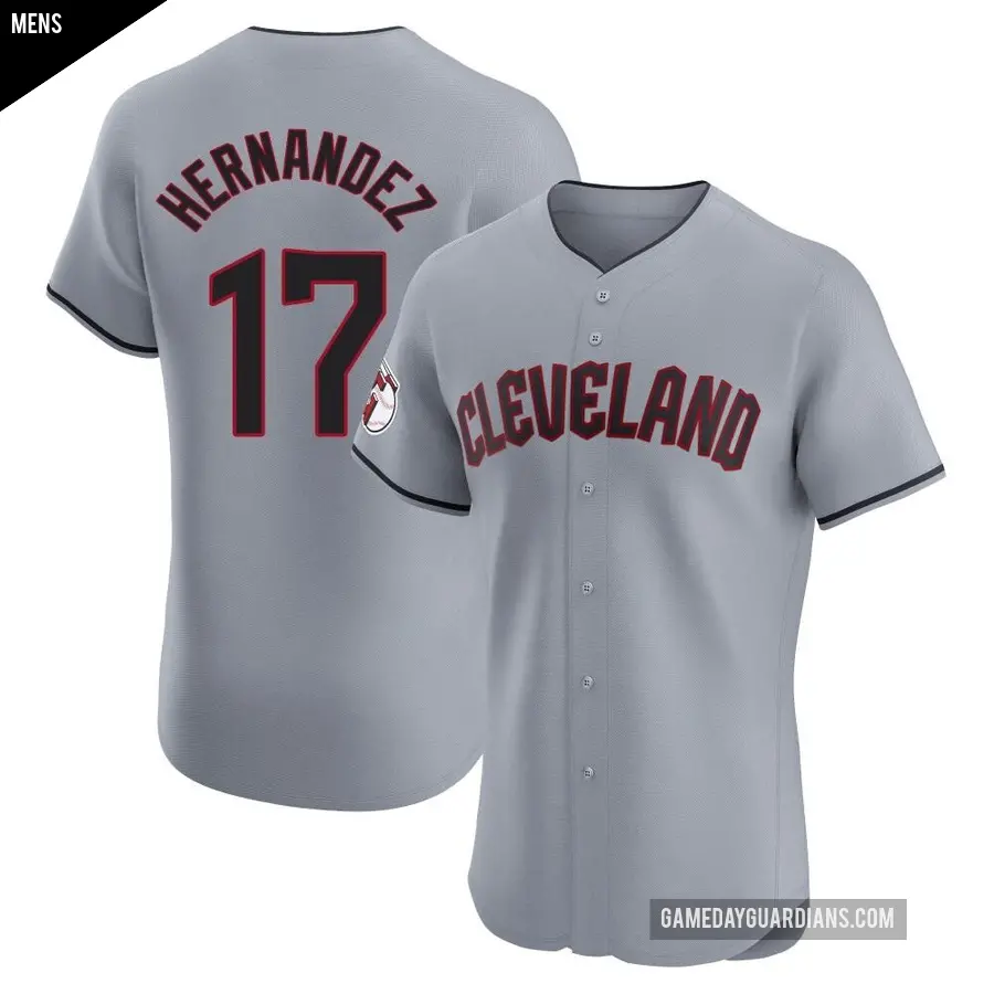 Men's Cleveland Guardians ＃17 Keith Hernandez Elite Gray Road Jersey