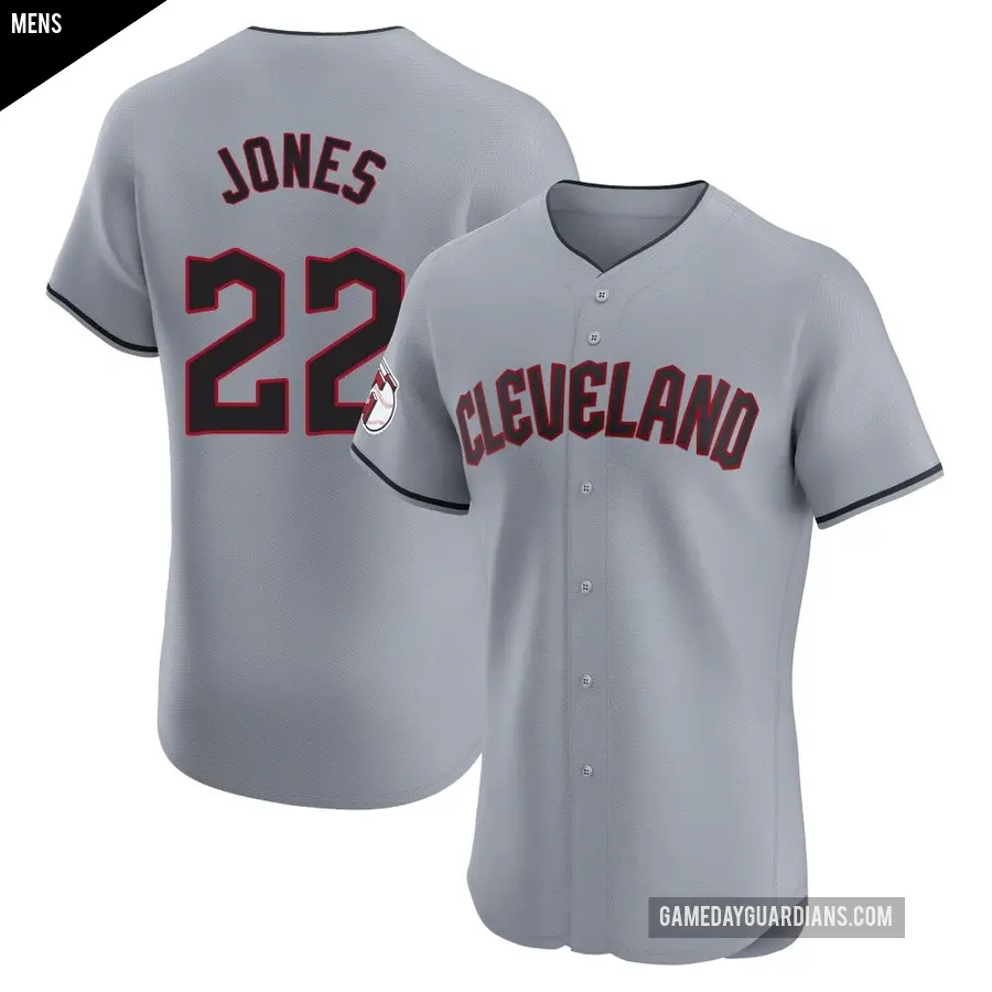 Men's Cleveland Guardians ＃22 Nolan Jones Elite Gray Road Jersey