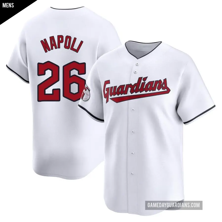 Men's Cleveland Guardians ＃26 Mike Napoli Limited White Home Jersey