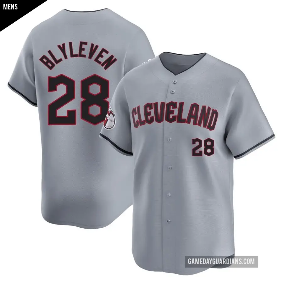 Men's Cleveland Guardians ＃28 Bert Blyleven Limited Gray Road Jersey