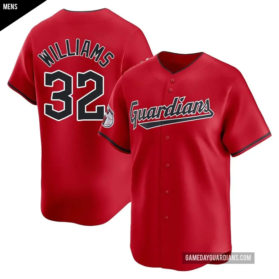 Men's Cleveland Guardians ＃32 Gavin Williams Limited Red Alternate Jersey