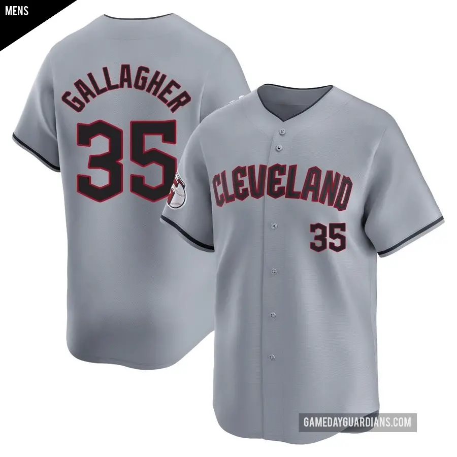 Men's Cleveland Guardians ＃35 Cam Gallagher Limited Gray Road Jersey