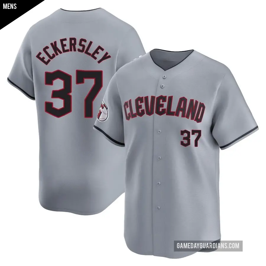 Men's Cleveland Guardians ＃37 Dennis Eckersley Limited Gray Road Jersey