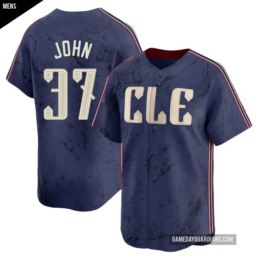 Men's Cleveland Guardians ＃37 Tommy John Limited Navy 2024 City Connect Jersey