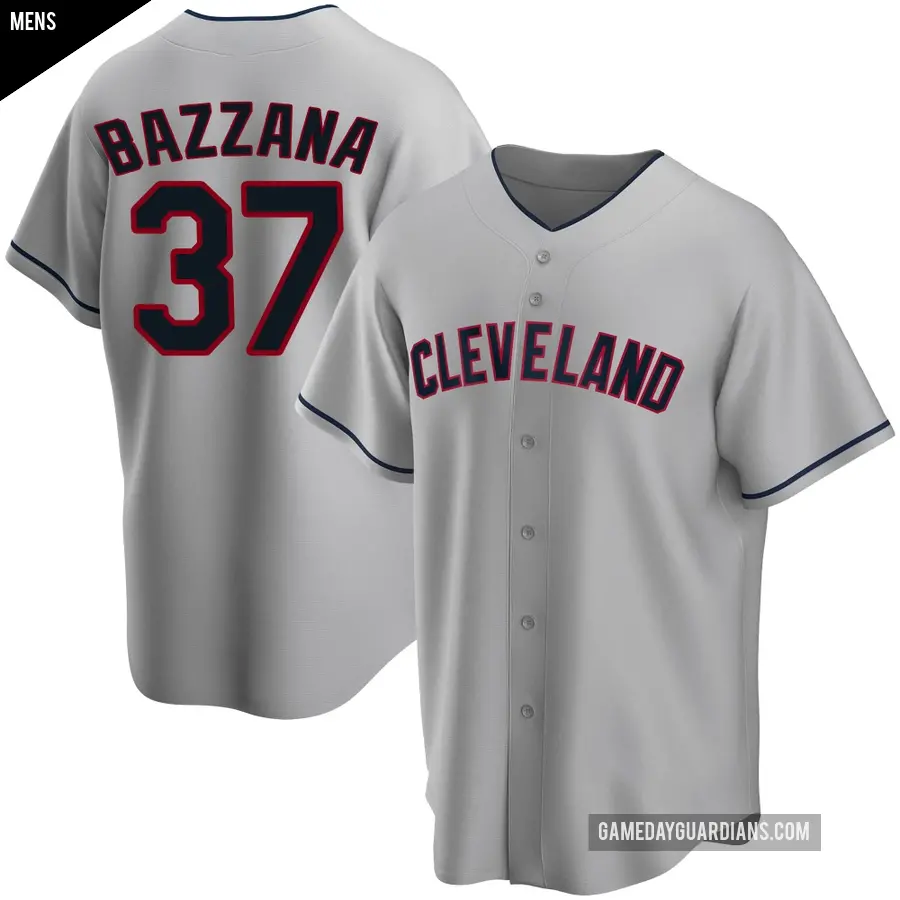 Men's Cleveland Guardians ＃37 Travis Bazzana Replica Gray Road Jersey