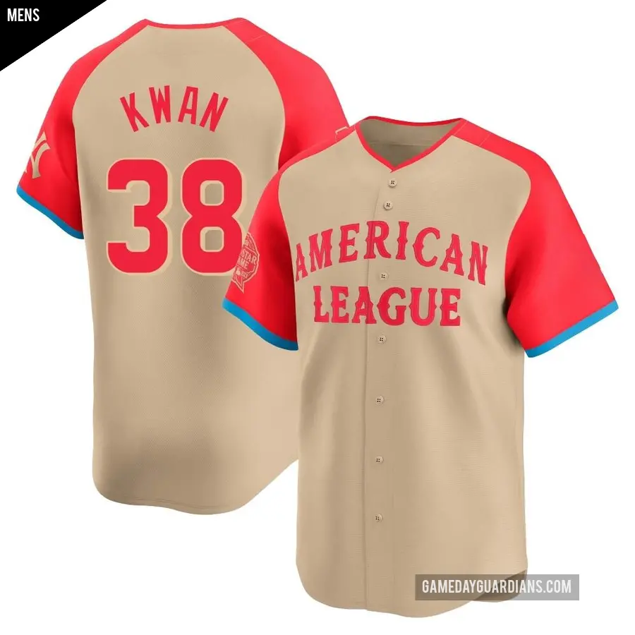 Men's Cleveland Guardians ＃38 Steven Kwan Limited Cream American League 2024 All-Star Game Jersey