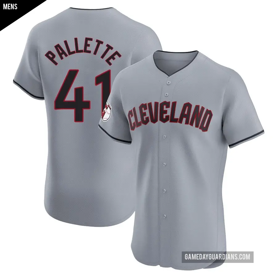 Men's Cleveland Guardians ＃41 Peyton Pallette Elite Gray Road Jersey