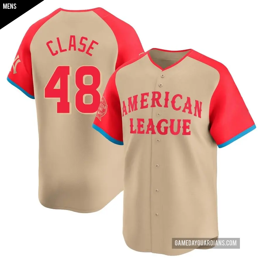 Men's Cleveland Guardians ＃48 Emmanuel Clase Limited Cream American League 2024 All-Star Game Jersey