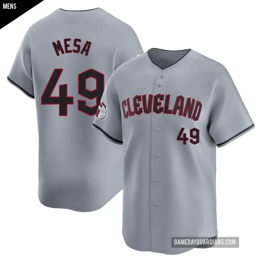 Men's Cleveland Guardians ＃49 Jose Mesa Limited Gray Road Jersey