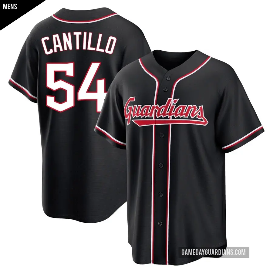 Men's Cleveland Guardians ＃54 Joey Cantillo Replica Black Fashion Out Jersey