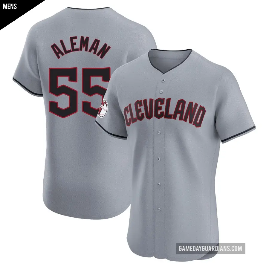 Men's Cleveland Guardians ＃55 Franco Aleman Elite Gray Road Jersey