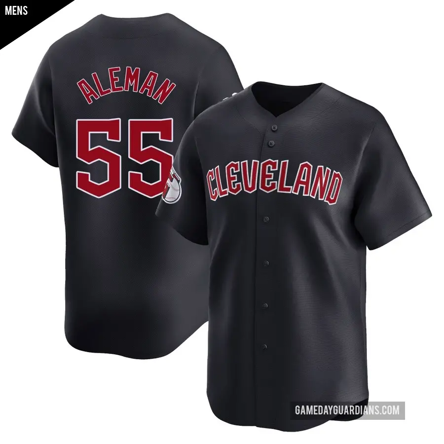 Men's Cleveland Guardians ＃55 Franco Aleman Limited Navy Alternate Jersey
