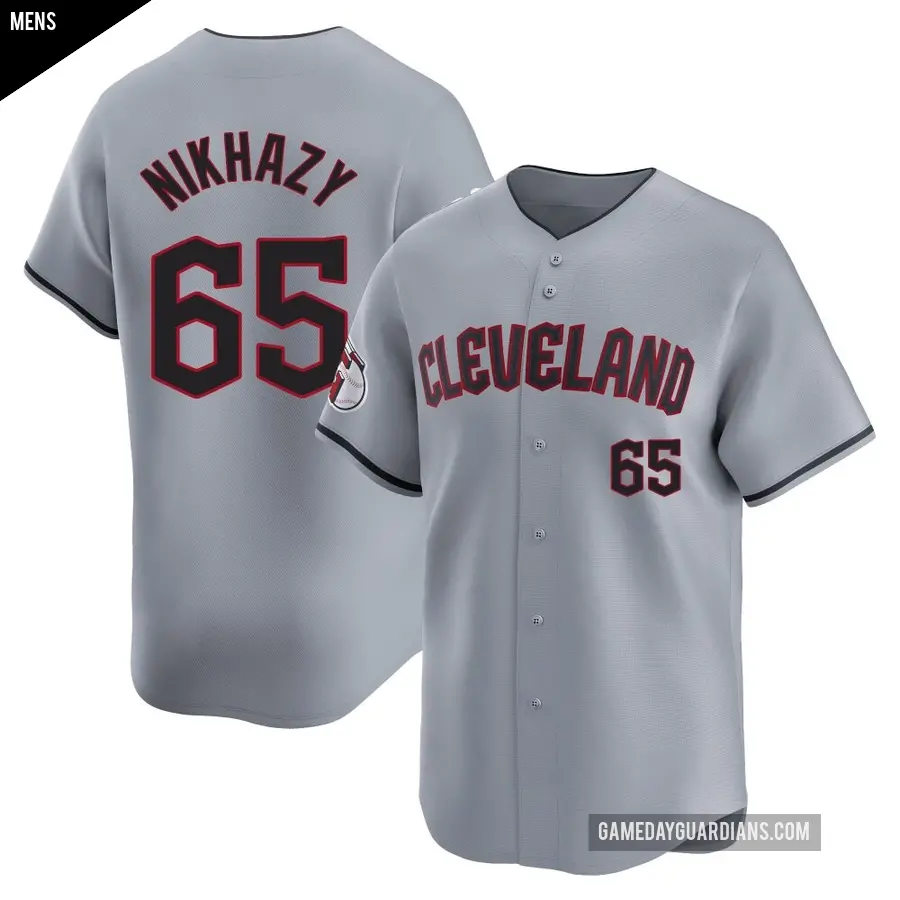 Men's Cleveland Guardians ＃65 Doug Nikhazy Limited Gray Road Jersey
