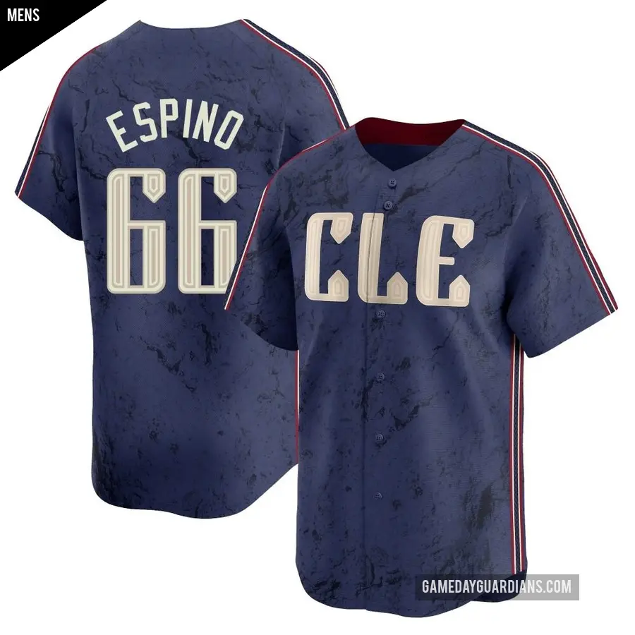 Men's Cleveland Guardians ＃66 Daniel Espino Limited Navy 2024 City Connect Jersey