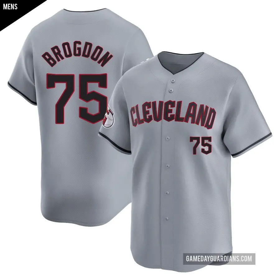Men's Cleveland Guardians ＃75 Connor Brogdon Limited Gray Road Jersey