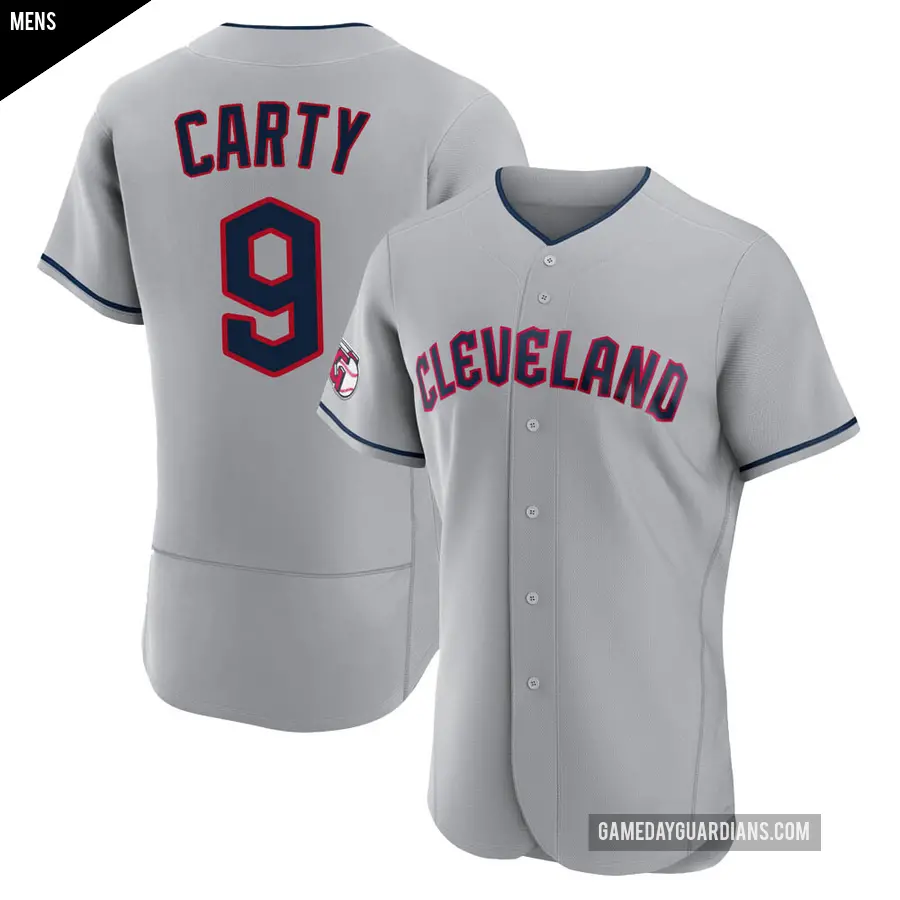 Men's Cleveland Guardians ＃9 Rico Carty Authentic Gray Road Jersey