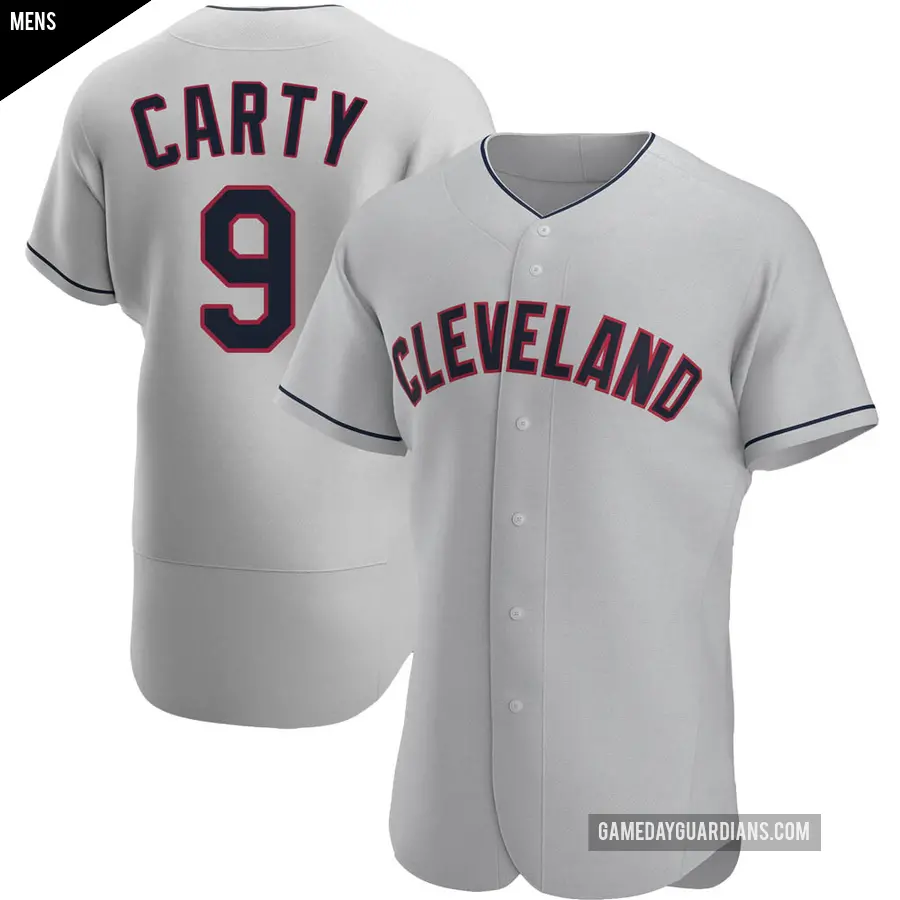 Men's Cleveland Guardians ＃9 Rico Carty Authentic Gray Road Jersey