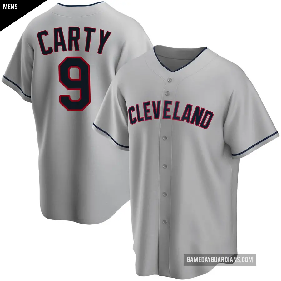 Men's Cleveland Guardians ＃9 Rico Carty Replica Gray Road Jersey