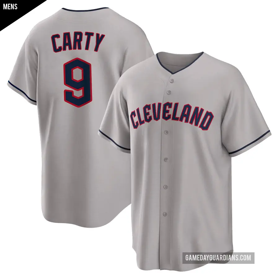 Men's Cleveland Guardians ＃9 Rico Carty Replica Gray Road Jersey
