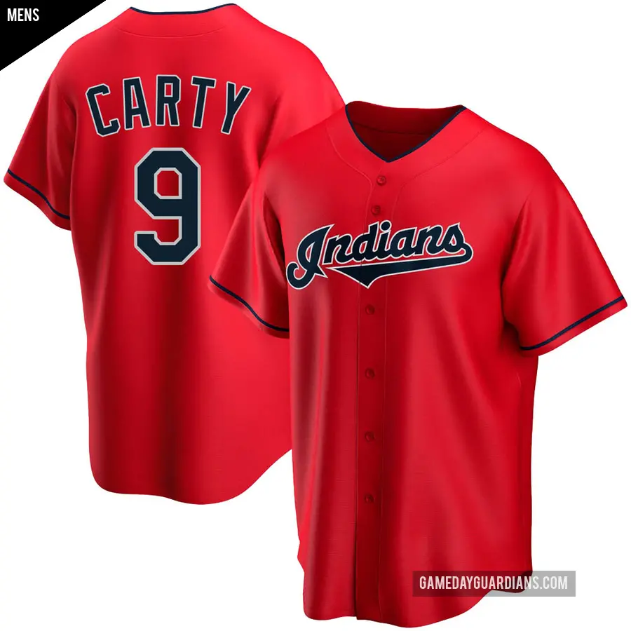 Men's Cleveland Guardians ＃9 Rico Carty Replica Red Alternate Jersey