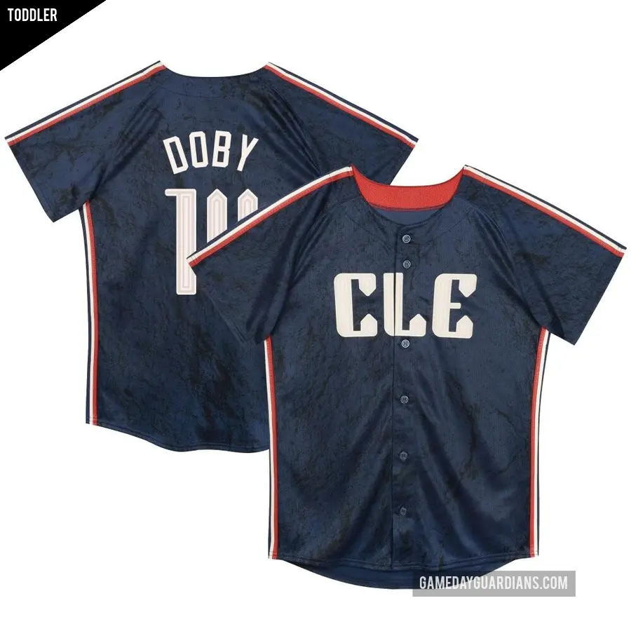 Toddler Cleveland Guardians ＃14 Larry Doby Limited Navy Preschool & 2024 City Connect Jersey
