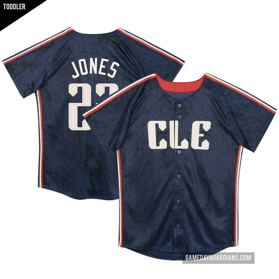Toddler Cleveland Guardians ＃22 Nolan Jones Limited Navy Preschool & 2024 City Connect Jersey