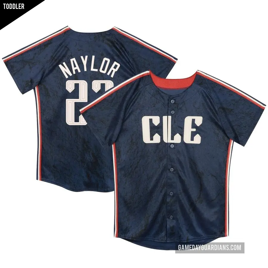 Toddler Cleveland Guardians ＃23 Bo Naylor Limited Navy Preschool & 2024 City Connect Jersey