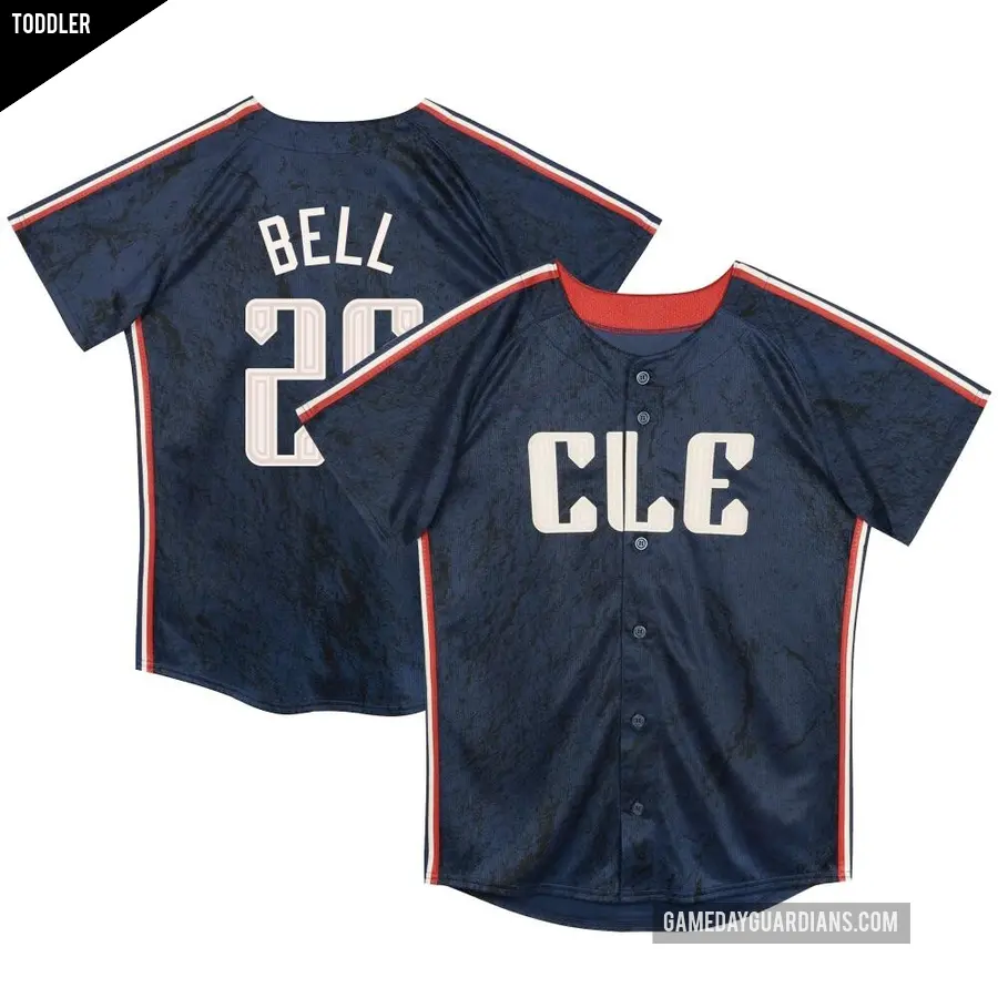 Toddler Cleveland Guardians ＃25 Buddy Bell Limited Navy Preschool & 2024 City Connect Jersey