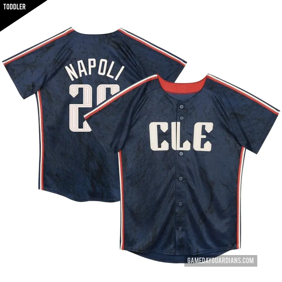 Toddler Cleveland Guardians ＃26 Mike Napoli Limited Navy Preschool & 2024 City Connect Jersey