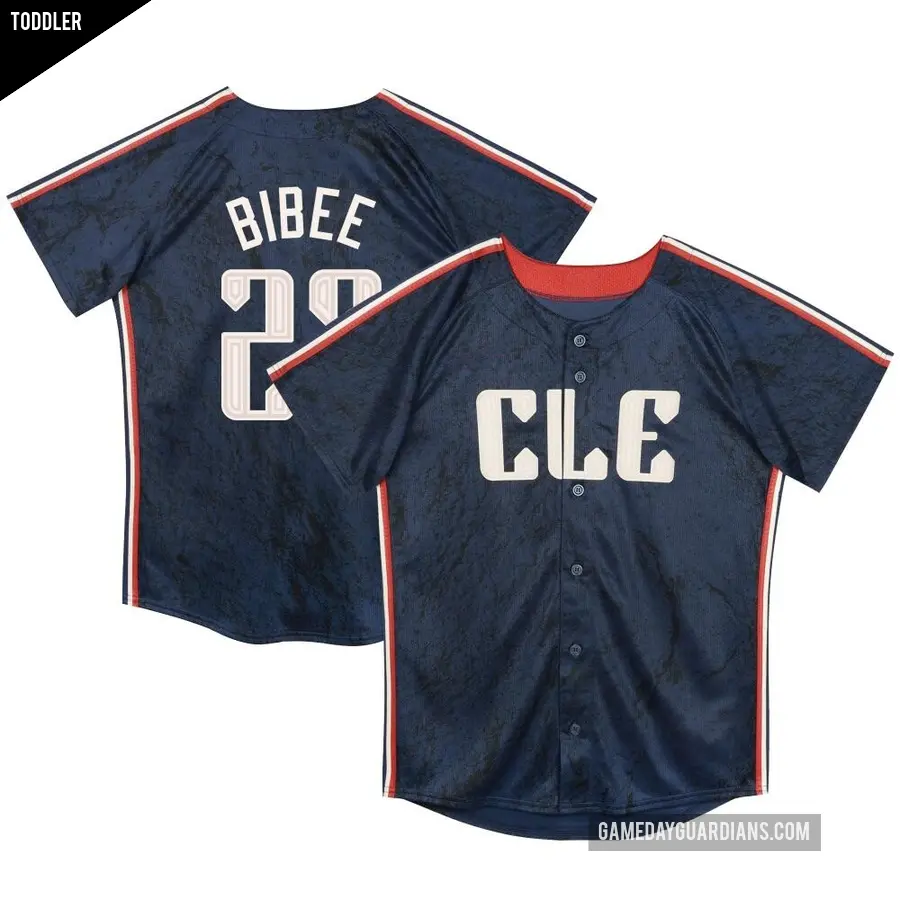 Toddler Cleveland Guardians ＃28 Tanner Bibee Limited Navy Preschool & 2024 City Connect Jersey