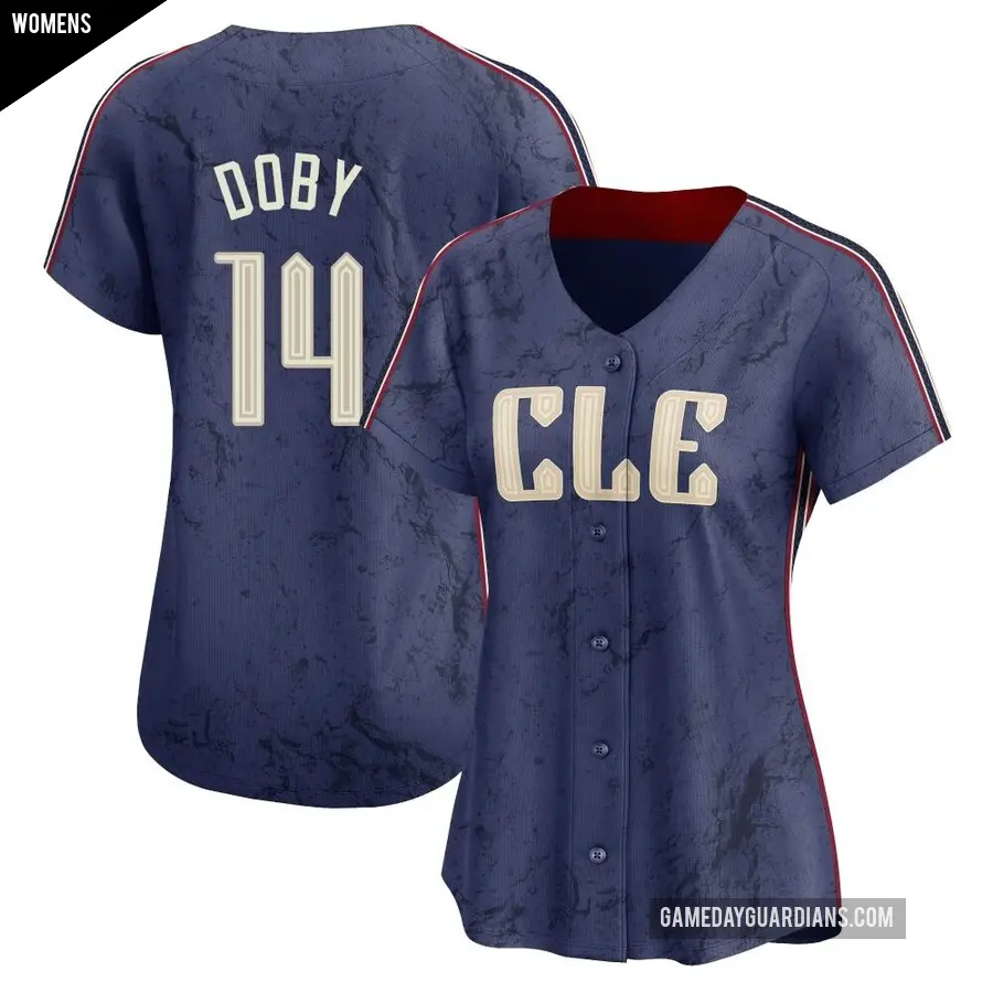Women's Cleveland Guardians ＃14 Larry Doby Limited Navy 2024 City Connect Jersey