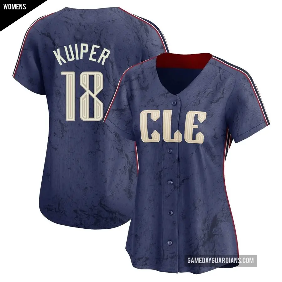 Women's Cleveland Guardians ＃18 Duane Kuiper Limited Navy 2024 City Connect Jersey