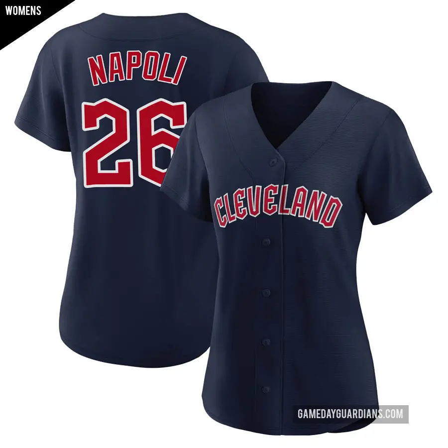 Women's Cleveland Guardians ＃26 Mike Napoli Authentic Navy Alternate Jersey