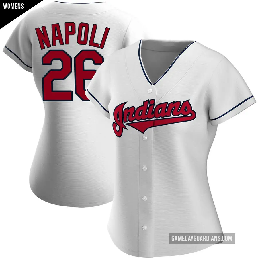 Women's Cleveland Guardians ＃26 Mike Napoli Authentic White Home Jersey