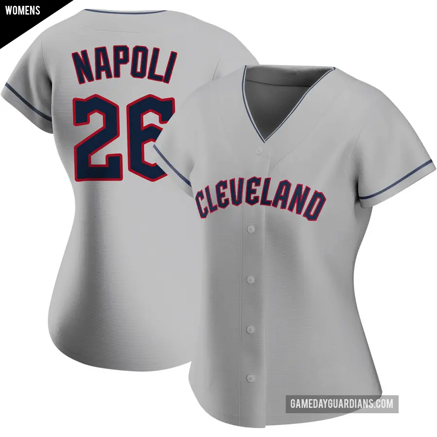 Women's Cleveland Guardians ＃26 Mike Napoli Replica Gray Road Jersey