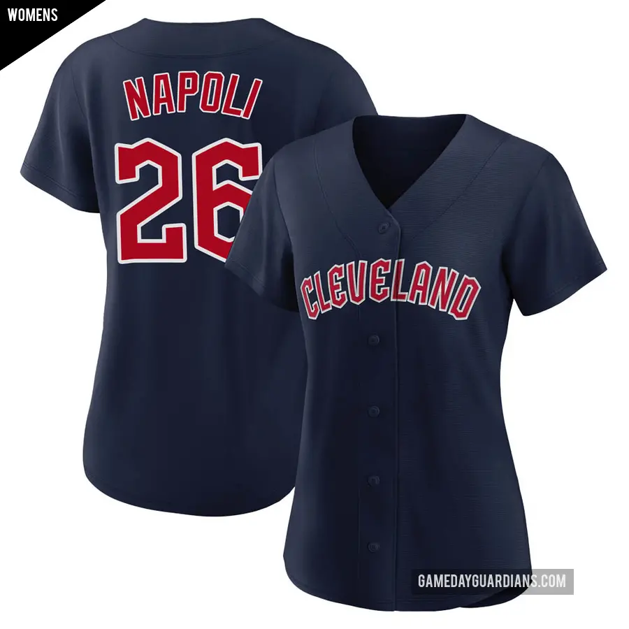 Women's Cleveland Guardians ＃26 Mike Napoli Replica Navy Alternate Jersey