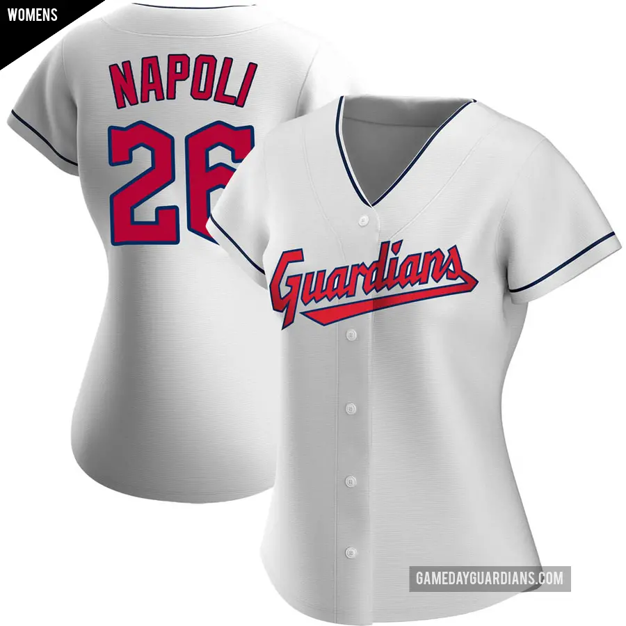Women's Cleveland Guardians ＃26 Mike Napoli Replica White Home Jersey