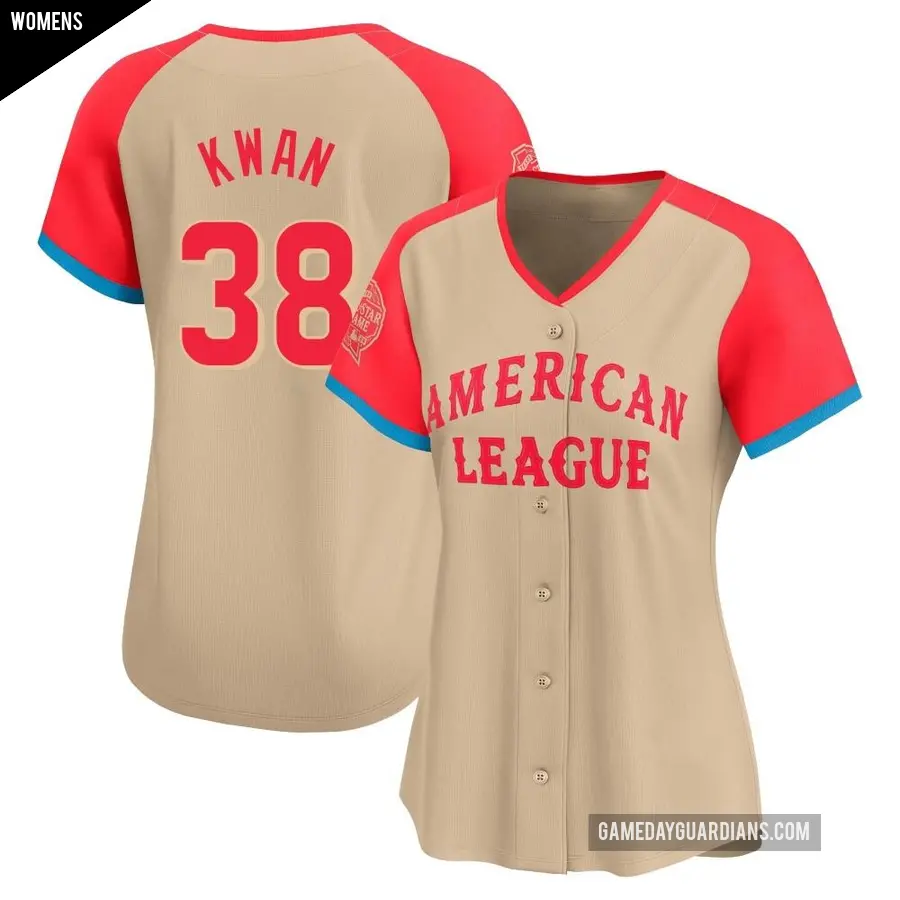 Women's Cleveland Guardians ＃38 Steven Kwan Limited Cream American League 2024 All-Star Game Jersey