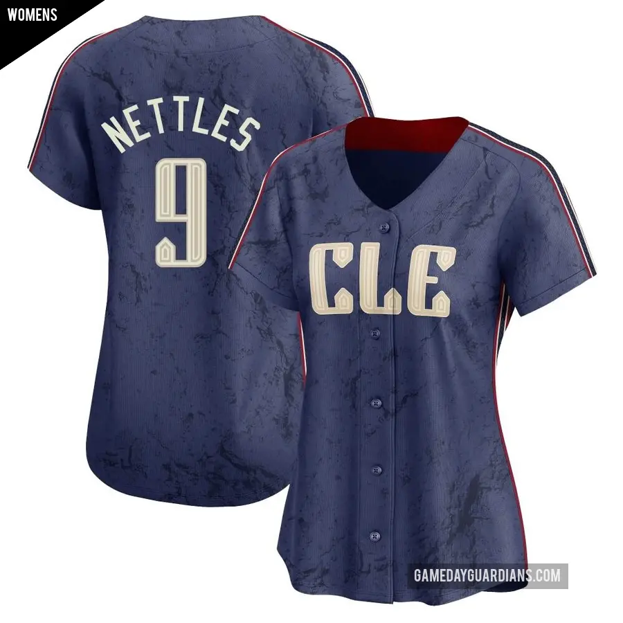 Women's Cleveland Guardians ＃9 Graig Nettles Limited Navy 2024 City Connect Jersey