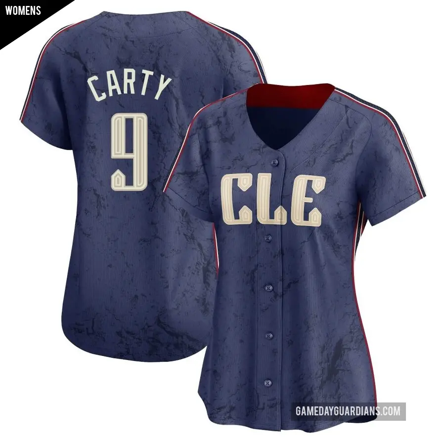 Women's Cleveland Guardians ＃9 Rico Carty Limited Navy 2024 City Connect Jersey