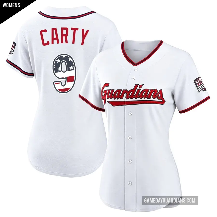 Women's Cleveland Guardians ＃9 Rico Carty Limited White USA 250 Fourth Of July Home Stadium Jersey