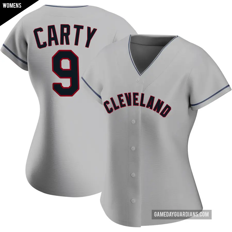 Women's Cleveland Guardians ＃9 Rico Carty Replica Gray Road Jersey