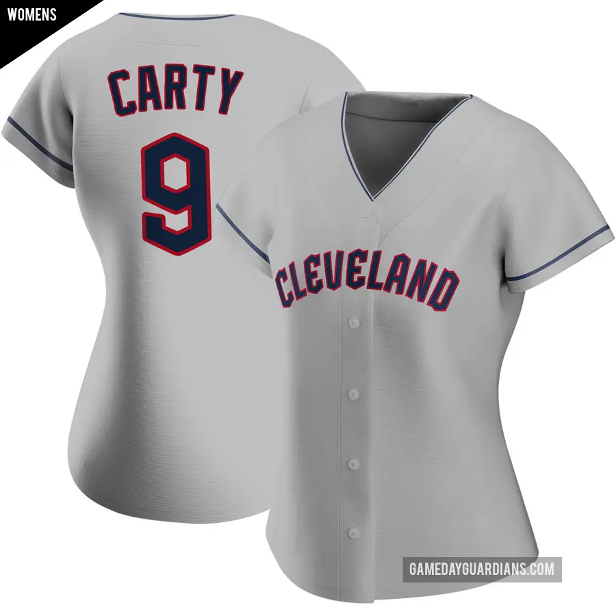 Women's Cleveland Guardians ＃9 Rico Carty Replica Gray Road Jersey