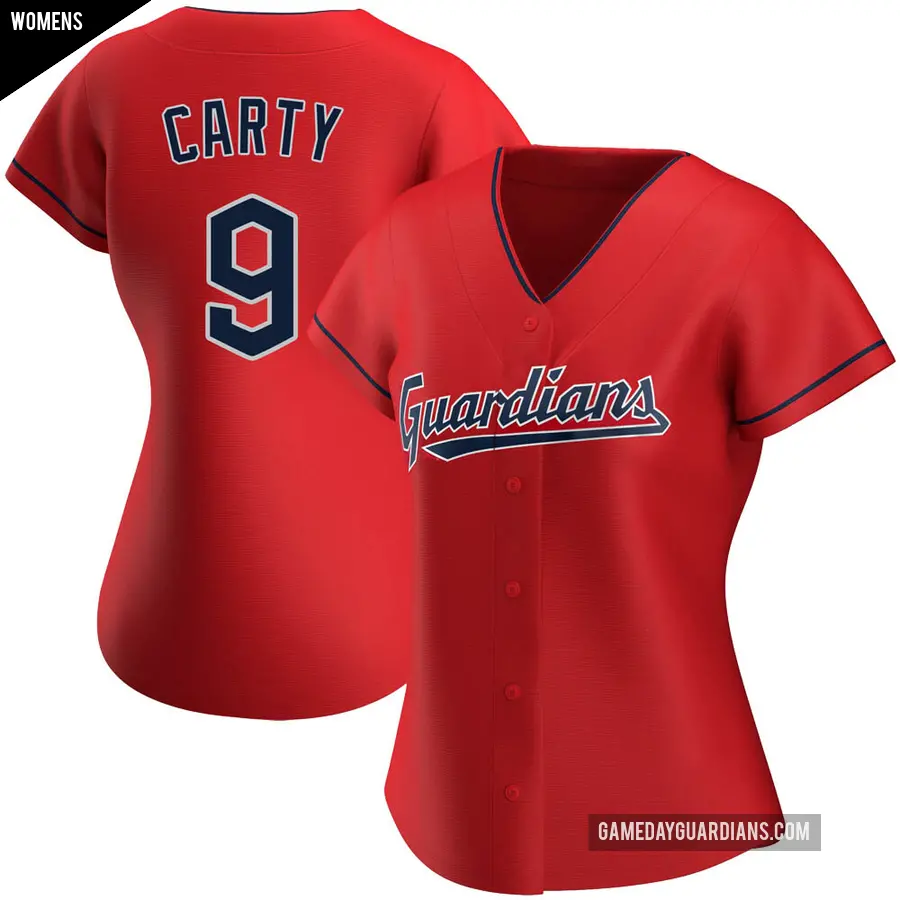 Women's Cleveland Guardians ＃9 Rico Carty Replica Red Alternate Jersey