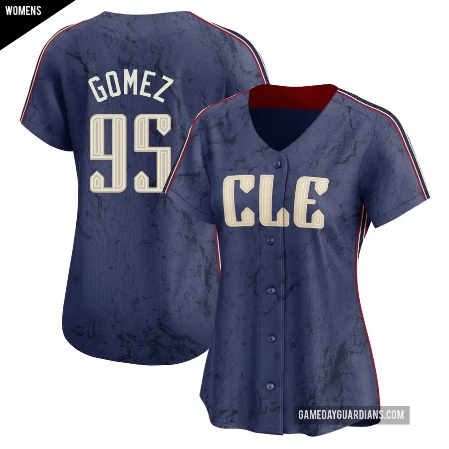Women's Cleveland Guardians ＃95 Yorman Gomez Limited Navy 2024 City Connect Jersey